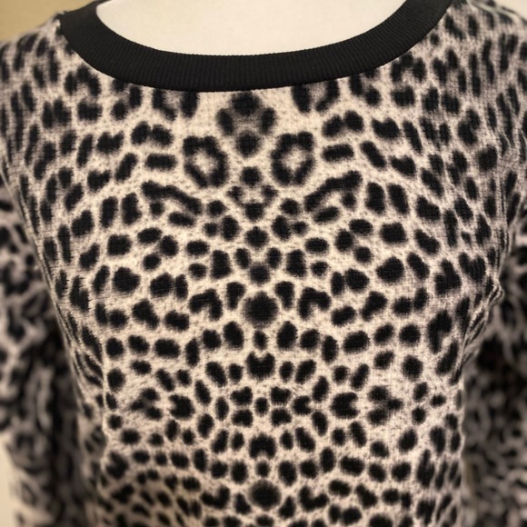 Betsey Johnson Leopard Print Fleece Top Size S - Picture 1 of 14
